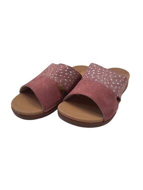 Waco Dawn Slide Size 8D Burgundy Pink Ostrich Spenco NWB Arch Support